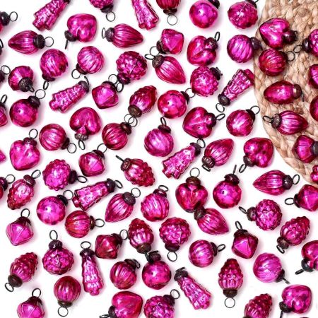 25 Pieces Pink Tiny Christmas Ornaments 